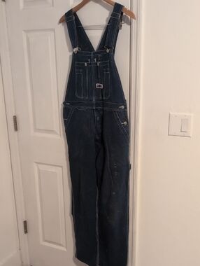 BIG SMITH Blue Denim Workwear Jacket with Contrast Stitching 34/30
